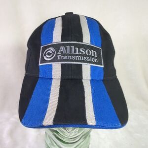 Allison Transmission Hat K-Products Stretch Fit Black/Blue/Gray Stripe Cap
